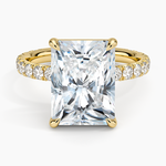 Luxe French Pavé Perfect Fit Diamond Ring (1/2 ct. tw.) Yellow Gold 18k Radiant Engagement Ring