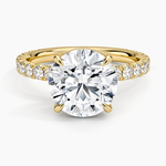 Luxe French Pavé Perfect Fit Diamond Ring (1/2 ct. tw.) Yellow Gold 18k Round Engagement Ring