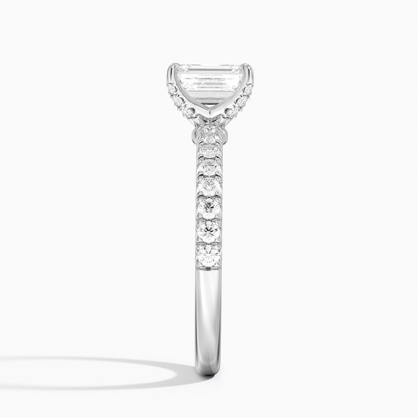 Adorned Amelie Diamond Ring Platinum Emerald Engagement Ring