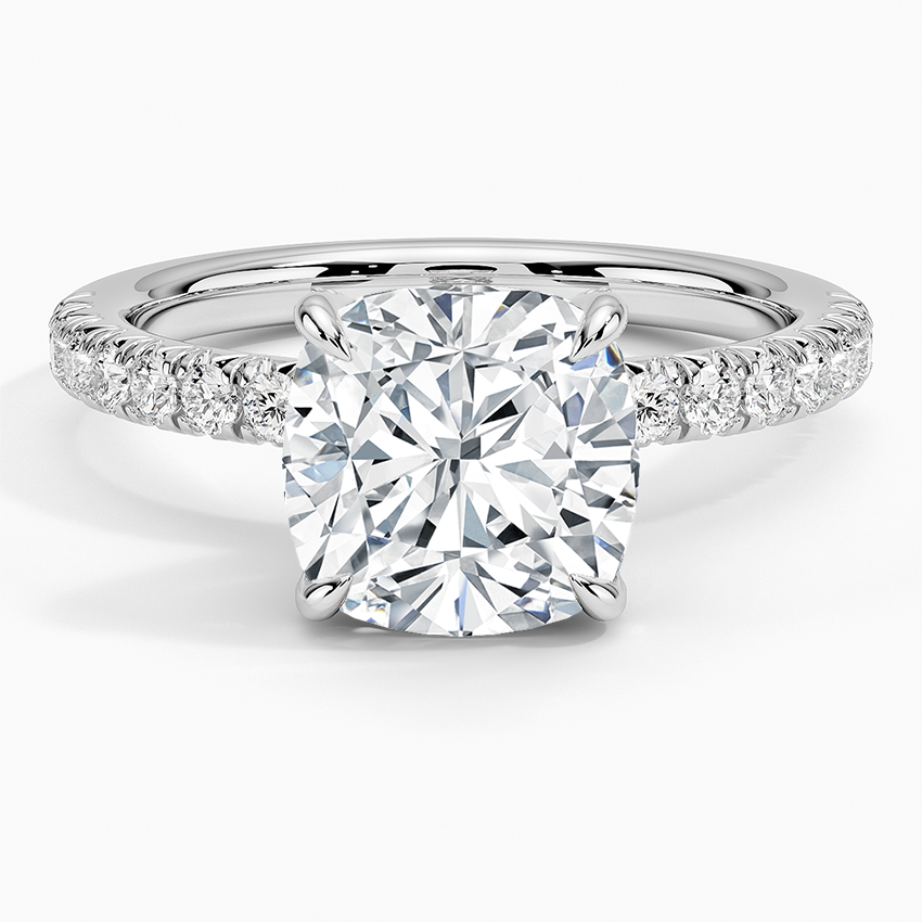 Adorned Amelie Diamond Ring Platinum Cushion Engagement Ring