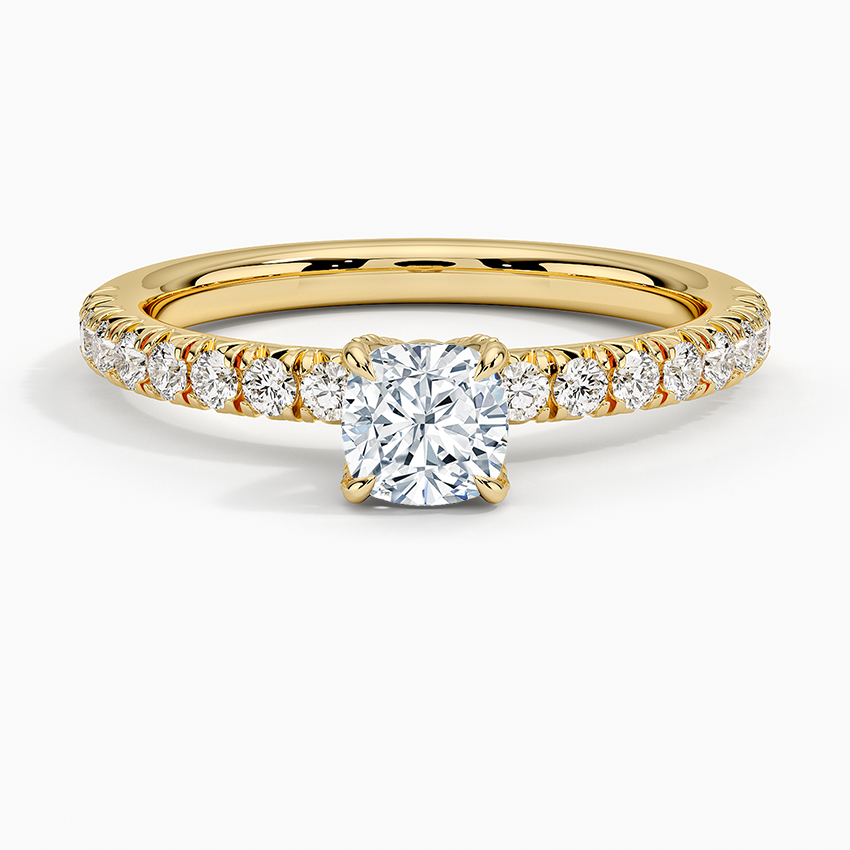 Adorned Amelie Diamond Ring Yellow Gold 18k Cushion Engagement Ring