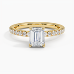Adorned Amelie Diamond Ring Yellow Gold 18k Emerald Engagement Ring