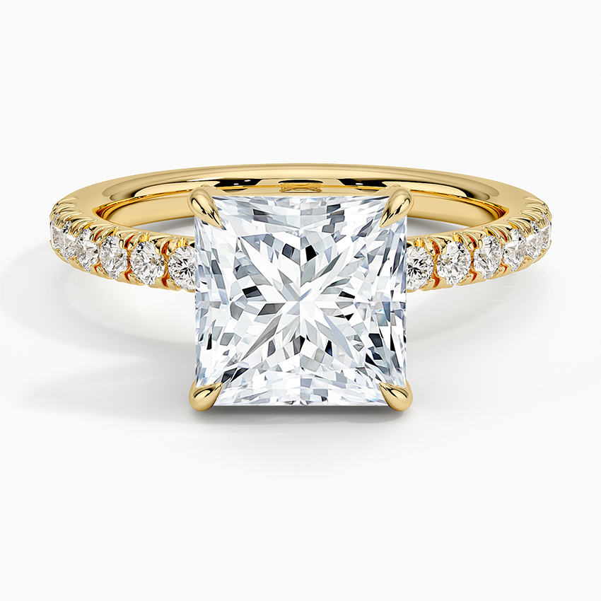 Adorned Amelie Diamond Ring Yellow Gold 18k Princess Engagement Ring
