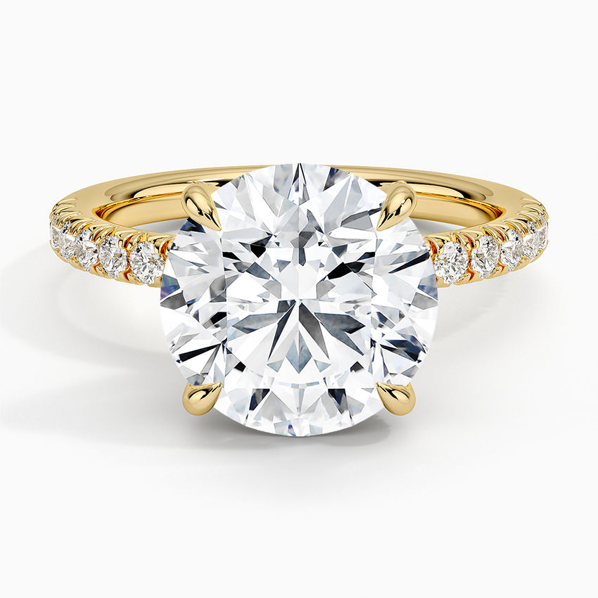 Adorned Amelie Diamond Ring Yellow Gold 18k Round Engagement Ring