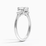 Shield Cut Three Stone Diamond Ring (1/4 ct. tw.) Platinum Asscher Engagement Ring