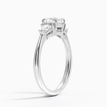 Shield Cut Three Stone Diamond Ring (1/4 ct. tw.) Platinum Cushion Engagement Ring