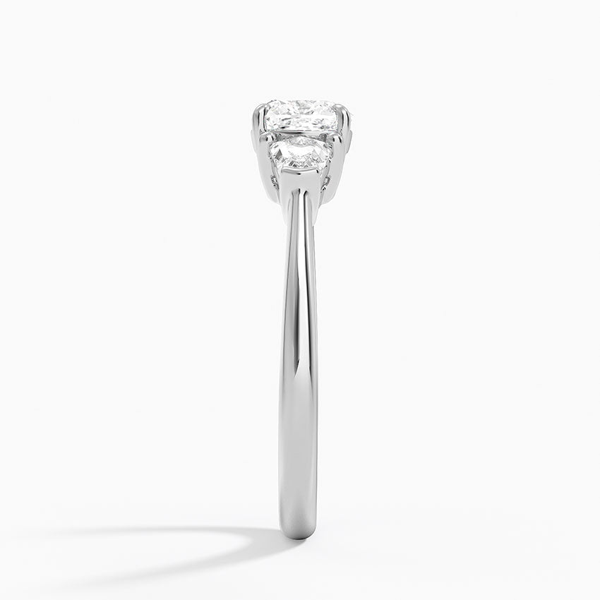 Shield Cut Three Stone Diamond Ring (1/4 ct. tw.) Platinum Cushion Engagement Ring
