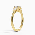 Shield Cut Three Stone Diamond Ring (1/4 ct. tw.) Yellow Gold 18k Cushion Engagement Ring