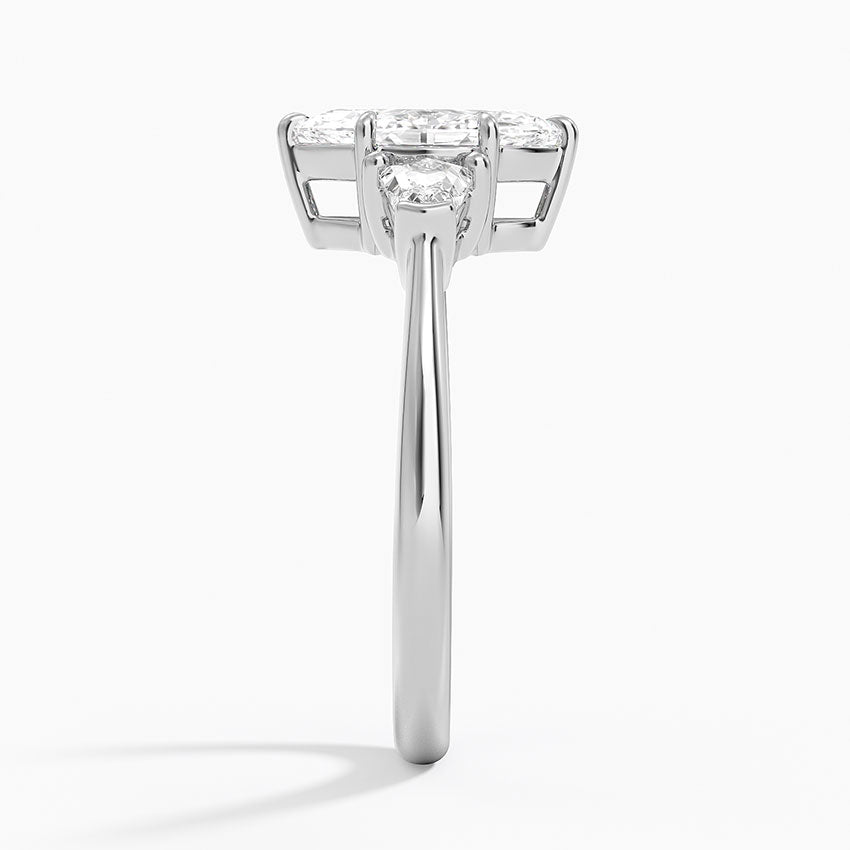 Shield Cut Three Stone Diamond Ring (1/4 ct. tw.) Platinum Marquise Engagement Ring