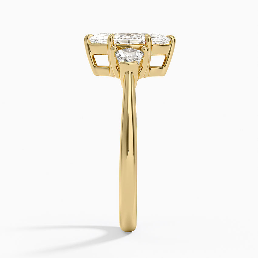 Shield Cut Three Stone Diamond Ring (1/4 ct. tw.) Yellow Gold 18k Marquise Engagement Ring