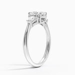 Shield Cut Three Stone Diamond Ring (1/4 ct. tw.) Platinum Oval Engagement Ring