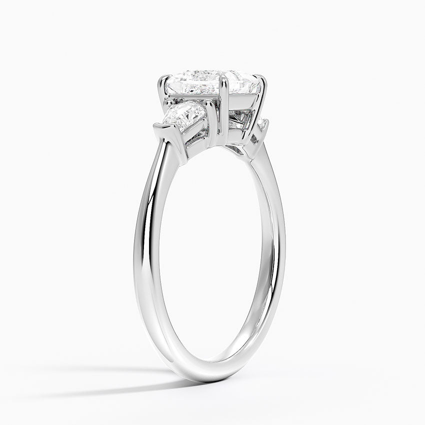 Shield Cut Three Stone Diamond Ring (1/4 ct. tw.) Platinum Princess Engagement Ring