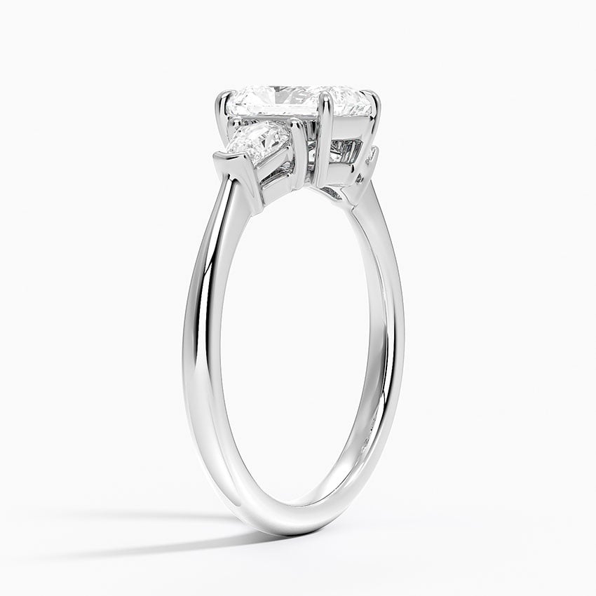 Shield Cut Three Stone Diamond Ring (1/4 ct. tw.) Platinum Radiant Engagement Ring