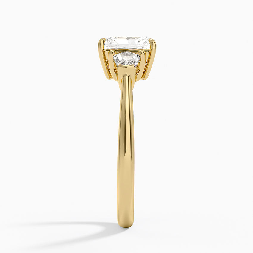 Shield Cut Three Stone Diamond Ring (1/4 ct. tw.) Yellow Gold 18k Radiant Engagement Ring
