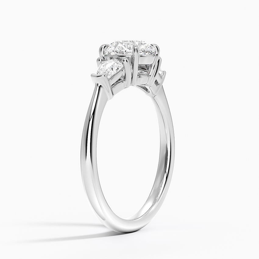 Shield Cut Three Stone Diamond Ring (1/4 ct. tw.) Platinum Round Engagement Ring