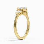 Shield Cut Three Stone Diamond Ring (1/4 ct. tw.) Yellow Gold 18k Round Engagement Ring