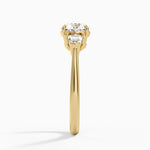 Shield Cut Three Stone Diamond Ring (1/4 ct. tw.) Yellow Gold 18k Round Engagement Ring