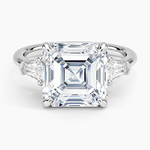 Shield Cut Three Stone Diamond Ring (1/4 ct. tw.) Platinum Asscher Engagement Ring