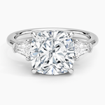 Shield Cut Three Stone Diamond Ring (1/4 ct. tw.) Platinum Cushion Engagement Ring
