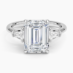 Shield Cut Three Stone Diamond Ring (1/4 ct. tw.) Platinum Emerald Engagement Ring