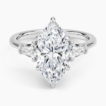 Shield Cut Three Stone Diamond Ring (1/4 ct. tw.) Platinum Marquise Engagement Ring
