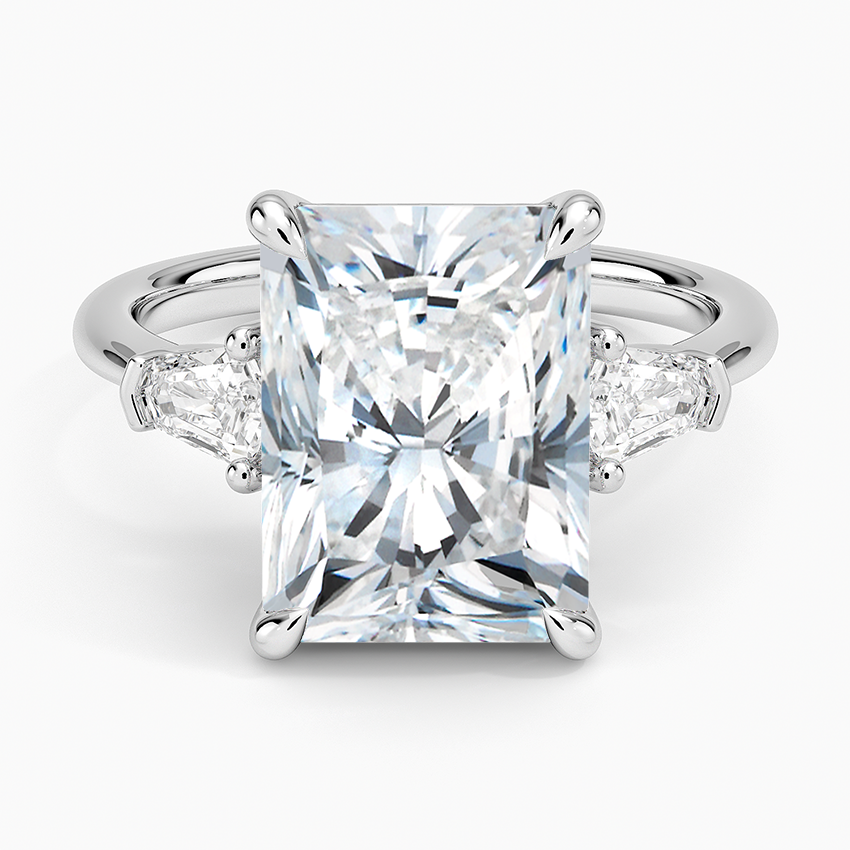 Shield Cut Three Stone Diamond Ring (1/4 ct. tw.) Platinum Radiant Engagement Ring