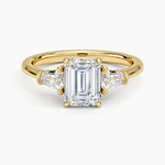 Shield Cut Three Stone Diamond Ring (1/4 ct. tw.) Yellow Gold 18k Emerald Engagement Ring