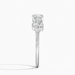 Luxe Camellia Milgrain Diamond Ring Platinum Cushion Engagement Ring