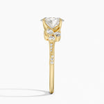 Luxe Camellia Milgrain Diamond Ring Yellow Gold 18k Oval Engagement Ring
