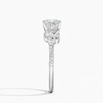 Luxe Camellia Milgrain Diamond Ring Platinum Princess Engagement Ring