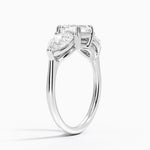 Luxe Opera Three Stone Diamond Ring (1 1/3 ct. tw.) Platinum Asscher Engagement Ring