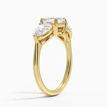 Luxe Opera Three Stone Diamond Ring (1 1/3 ct. tw.) Yellow Gold 18k Asscher Engagement Ring