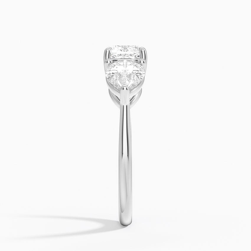 Luxe Opera Three Stone Diamond Ring (1 1/3 ct. tw.) Platinum Cushion Engagement Ring