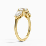Luxe Opera Three Stone Diamond Ring (1 1/3 ct. tw.) Yellow Gold 18k Cushion Engagement Ring