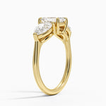 Luxe Opera Three Stone Diamond Ring (1 1/3 ct. tw.) Yellow Gold 18k Emerald Engagement Ring