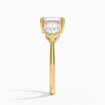 Luxe Opera Three Stone Diamond Ring (1 1/3 ct. tw.) Yellow Gold 18k Emerald Engagement Ring