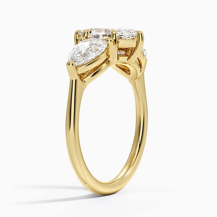 Luxe Opera Three Stone Diamond Ring (1 1/3 ct. tw.) Yellow Gold 18k Marquise Engagement Ring