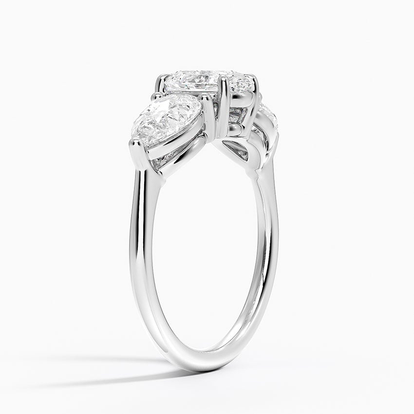 Luxe Opera Three Stone Diamond Ring (1 1/3 ct. tw.) Platinum Oval Engagement Ring