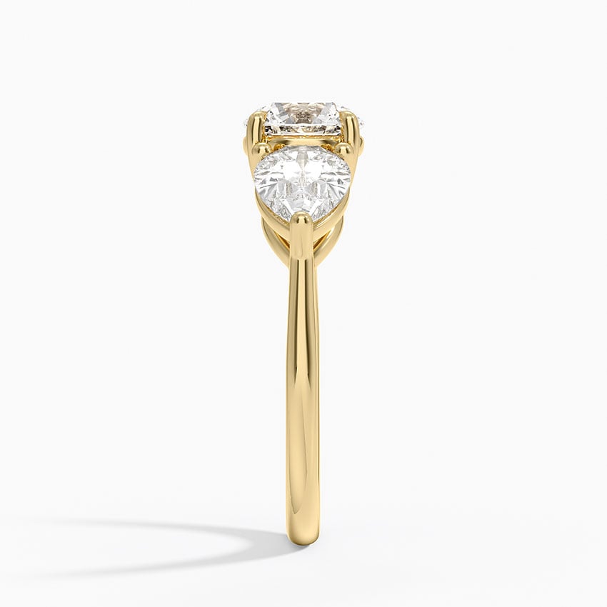Luxe Opera Three Stone Diamond Ring (1 1/3 ct. tw.) Yellow Gold 18k Round Engagement Ring