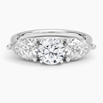 Luxe Opera Three Stone Diamond Ring (1 1/3 ct. tw.) Platinum Round Engagement Ring