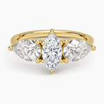 Luxe Opera Three Stone Diamond Ring (1 1/3 ct. tw.) Yellow Gold 18k Marquise Engagement Ring