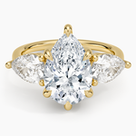 Luxe Opera Three Stone Diamond Ring (1 1/3 ct. tw.) Yellow Gold 18k Pear Engagement Ring
