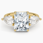 Luxe Opera Three Stone Diamond Ring (1 1/3 ct. tw.) Yellow Gold 18k Radiant Engagement Ring