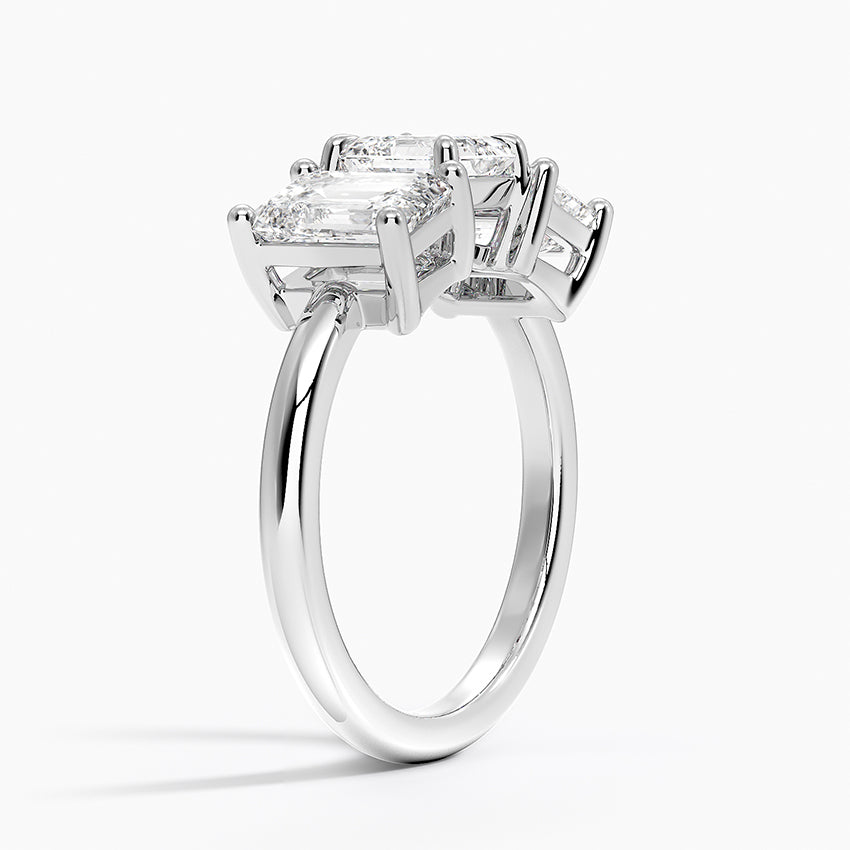 Luxe Rhiannon Three Stone Diamond Ring (1 1/10 ct. tw.) Platinum Asscher Engagement Ring