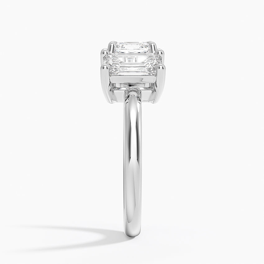Luxe Rhiannon Three Stone Diamond Ring (1 1/10 ct. tw.) Platinum Asscher Engagement Ring