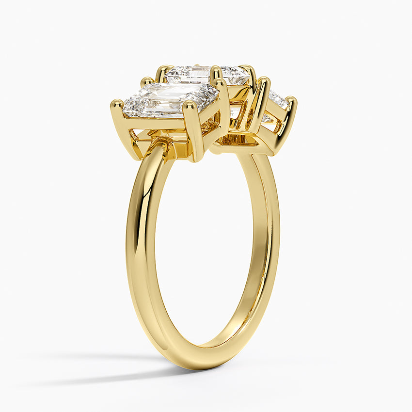 Luxe Rhiannon Three Stone Diamond Ring (1 1/10 ct. tw.) Yellow Gold 18k Asscher Engagement Ring
