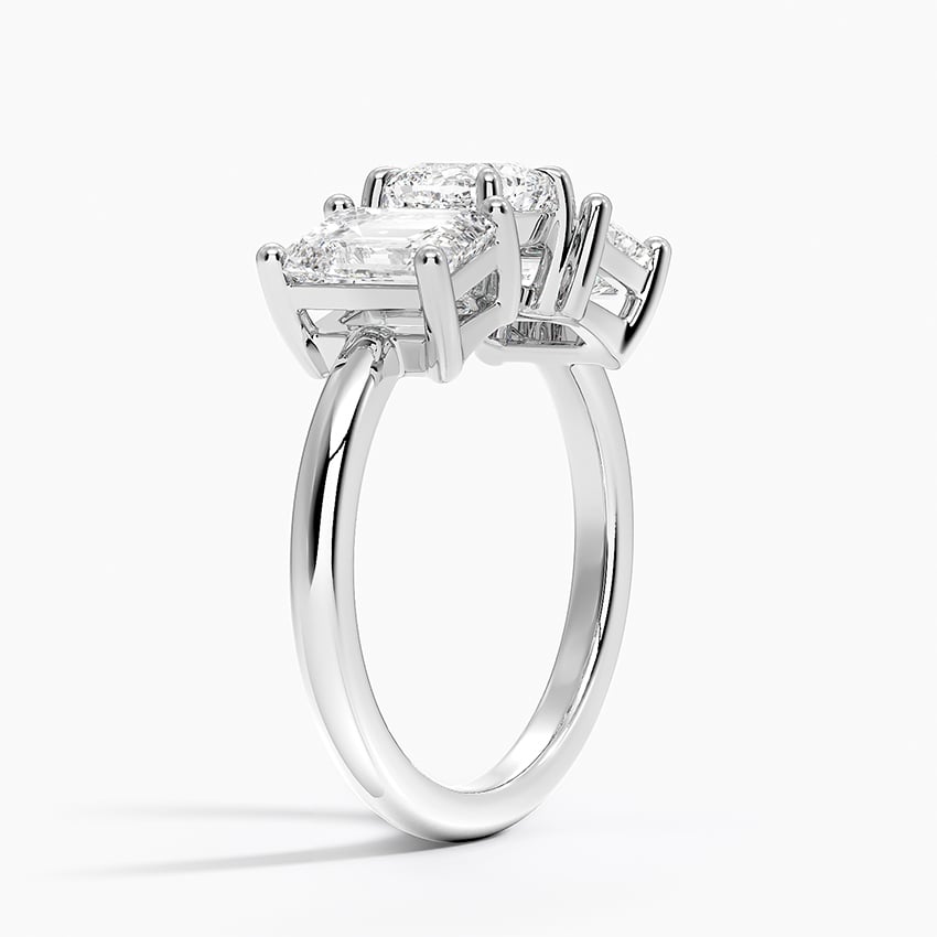 Luxe Rhiannon Three Stone Diamond Ring (1 1/10 ct. tw.) Platinum Cushion Engagement Ring