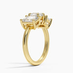 Luxe Rhiannon Three Stone Diamond Ring (1 1/10 ct. tw.) Yellow Gold 18k Cushion Engagement Ring