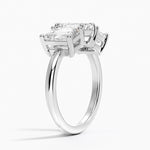 Luxe Rhiannon Three Stone Diamond Ring (1 1/10 ct. tw.) Platinum Emerald Engagement Ring