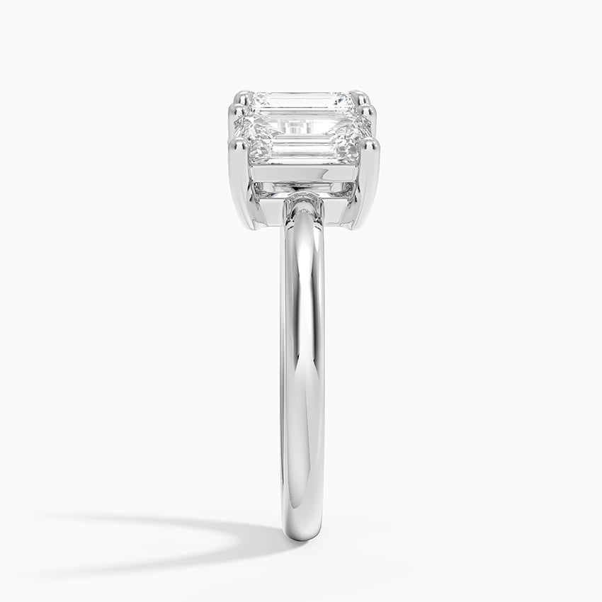 Luxe Rhiannon Three Stone Diamond Ring (1 1/10 ct. tw.) Platinum Emerald Engagement Ring